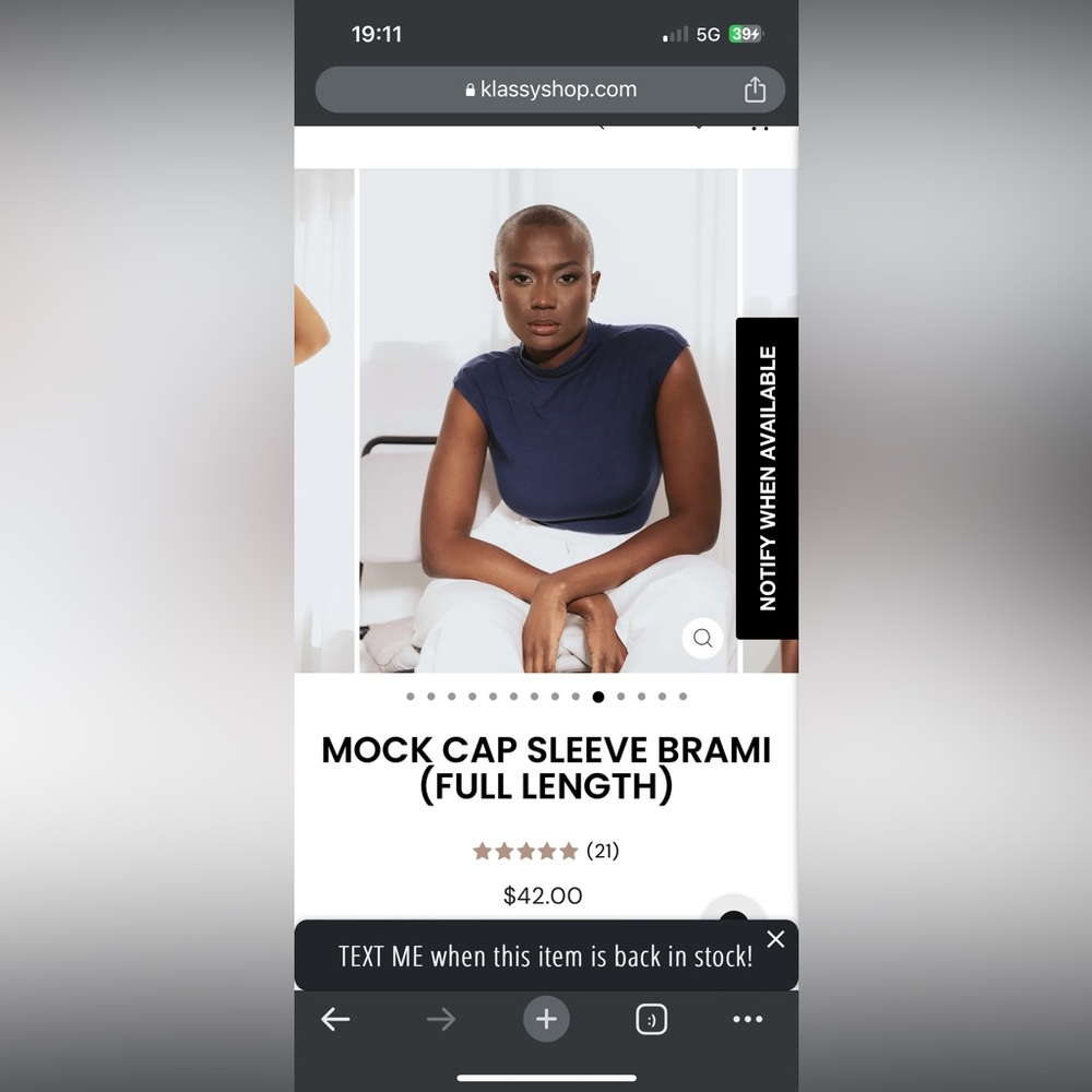 Klassy Network - Mock Cap Sleeve Brami full length (M) in color Navy